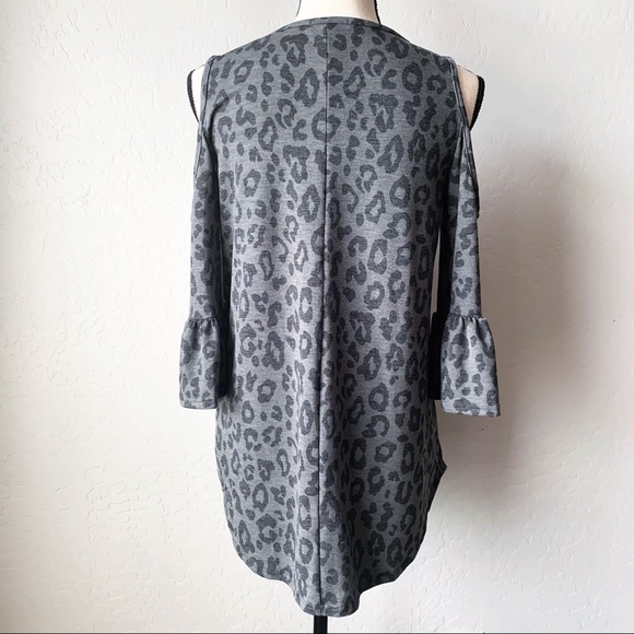 Leopard Print Cold Shoulder Top - Picture 7 of 7